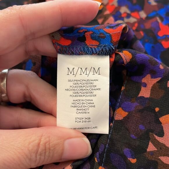 CAbi Abstract Houndstooth Sheer Top Blouse Top Medium Career 3428 - Picture 3 of 3